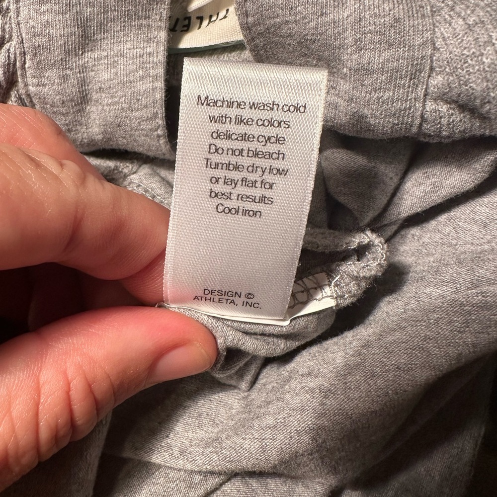 Athleta S Gray Athletic Dress Thumb Holes Stretch Modest COZY UP - Picture 11 of 11